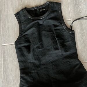 Ralph Lauren Black label leather trim dress